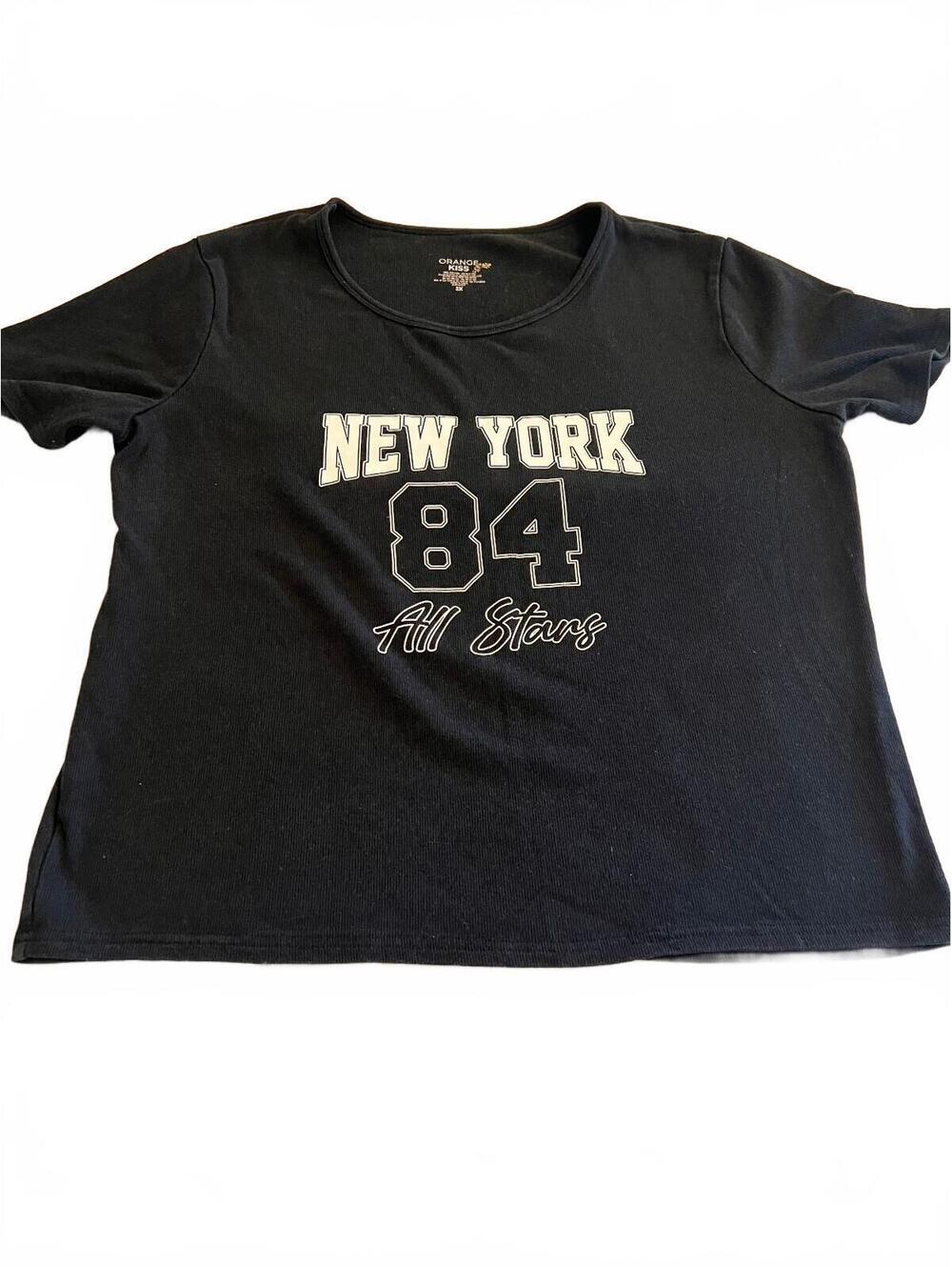 Orange Kiss Black 'New York 84 All Stars' Graphic T-Shirt 2X